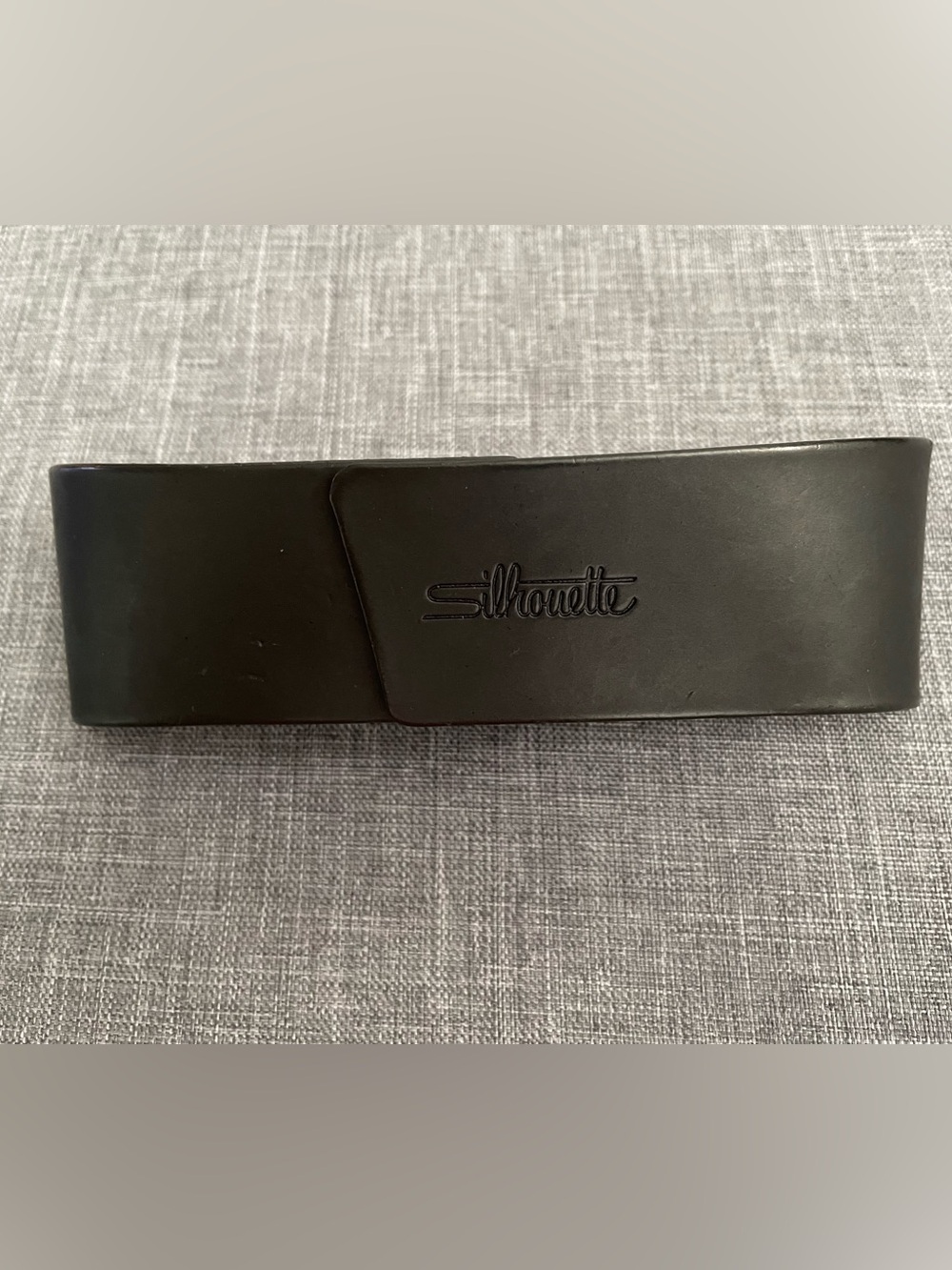 Silhouette Black Eyewear Case with Embossed Logo
